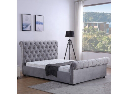 Ontwerp Chesterfield bed textiel gestoffeerd leer hotelbedden slaapkamer nieuw fluweel