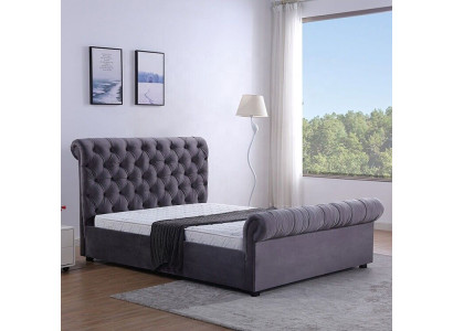 Ontwerp Chesterfield Bed Textiel Lederen Hotelbedden Slaapkamer Nieuw Fluweel Bekleding