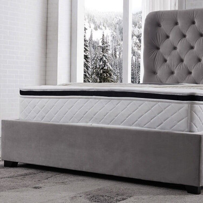 Luxe grijs designer tweepersoonsbed gestoffeerde bedden