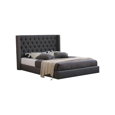 Groot grijs Chesterfield tweepersoonsbed Royale luxe bedden
