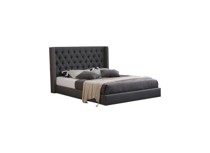 Groot grijs Chesterfield tweepersoonsbed Royale luxe bedden