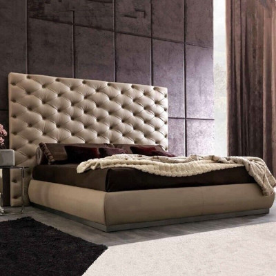 Beige muurpaneel Chesterfield Luxe Bed Designer Tweepersoonsbedden