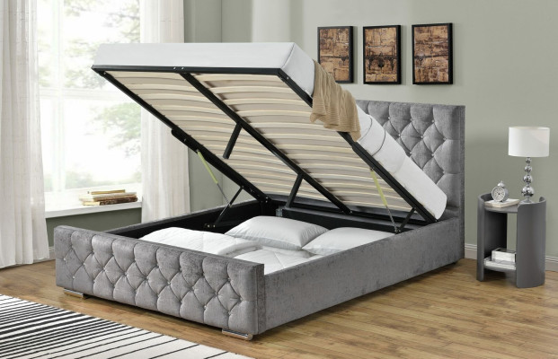 Chesterfield bed ontwerp slaapkamer Engelse bedden 160x200cm textiel bekleding