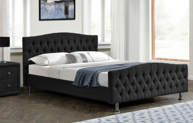 Zwart Chesterfield-bed Ontwerp Slaapkamer Engels Bed