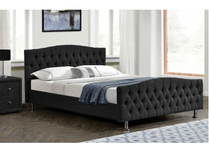 Zwart Chesterfield-bed Ontwerp Slaapkamer Engels Bed