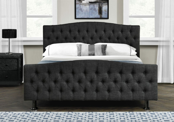 Zwart Chesterfield-bed Ontwerp Slaapkamer Engels Bed