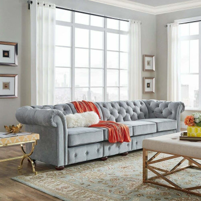 Chesterfield woonkamer gestoffeerde meubels bank bank vijfzitter textiel  Chesterfield woonkamer gestoffeerde meubels bank bank vijfzitter textiel