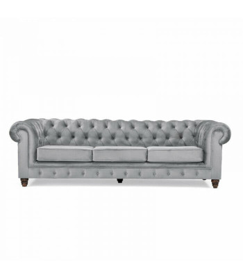 Chesterfield 5-zits klassieke luxe bankstel textiel lederen bank zilveren bankstellen
