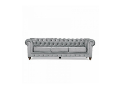 Chesterfield 5-zits klassieke luxe bankstel textiel lederen bank zilveren bankstellen
