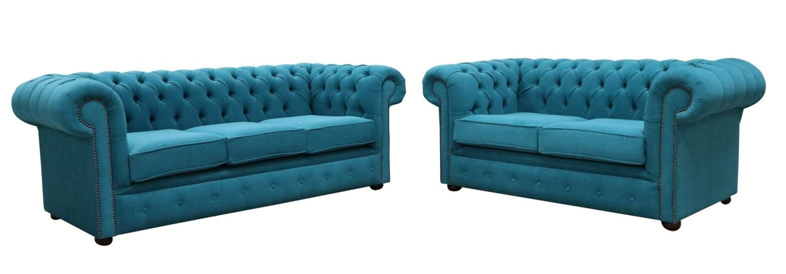 Sofagarnitur 3+2 zits Klassieke luxe bankstel Chesterfield textiel leer