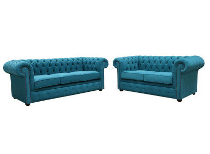 Sofagarnitur 3+2 zits Klassieke luxe bankstel Chesterfield textiel leer
