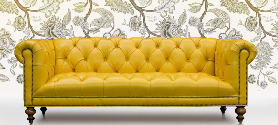Bruine Chesterfield 3-zits bank Leren bank Bank Meubels