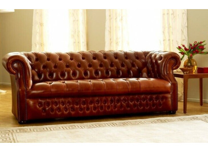 Bruine Chesterfield driezits Designer Bank Stijlvolle Bankstel