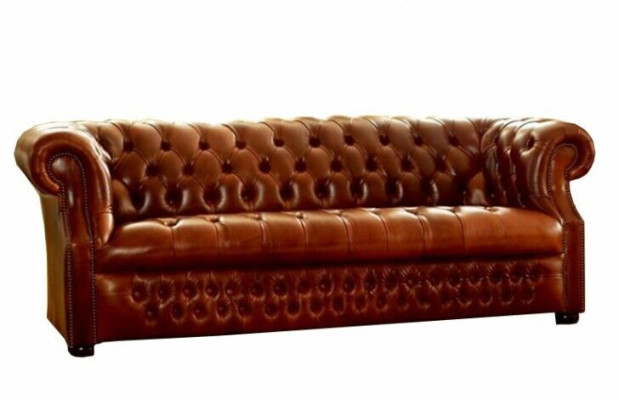 Bruine Chesterfield driezits Designer Bank Stijlvolle Bankstel