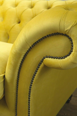 Chesterfield 3-zits designerbank bank gestoffeerd banken stof textiel nieuw
