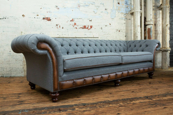 Chesterfield leren bankstel, stoffen bank, bank, bank, gestoffeerd, woonkamer op maat gemaakt