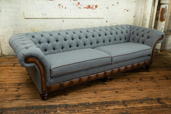 Chesterfield leren bankstel, stoffen bank, bank, bank, gestoffeerd, woonkamer op maat gemaakt