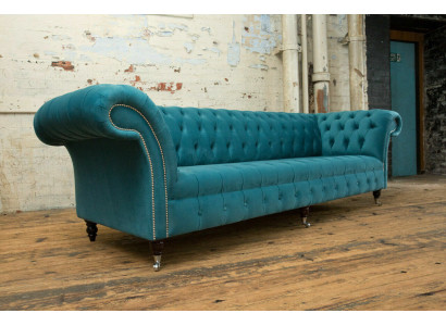 Chesterfield bank xxl grote bank bankstellen fluweel leer textiel bekleding bankstellen 4 zits