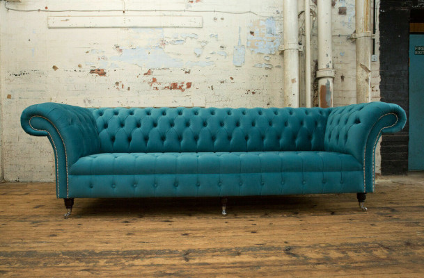 Chesterfield bank xxl grote bank bankstellen fluweel leer textiel bekleding bankstellen 4 zits