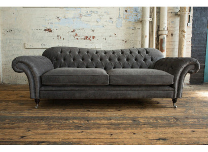 Chesterfield stoffen bank bank bankstel 4-zits set modern ontwerp sofa.