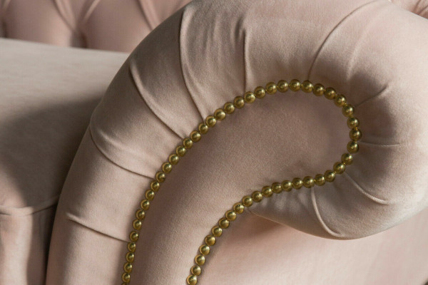 Klassieke Chesterfield bank 4-zits bank Sofa Velvet Leder Design Roze 240cm