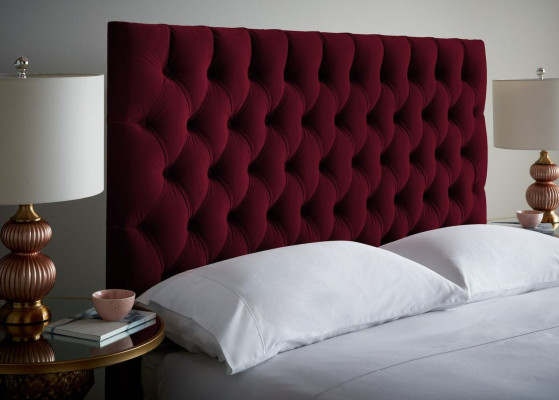 Rood Chesterfield bed gestoffeerd tweepersoonsbed bedden Groot XXL ontwerper luxe bed