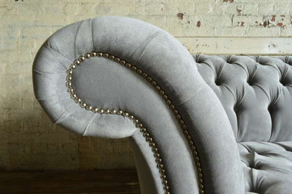 Klassieke Chesterfield bank 4 zits banken banken leer grijs ontwerp bekleding