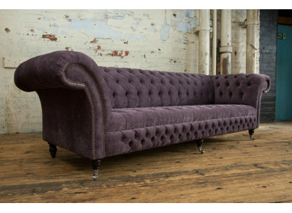 Klassieke Chesterfield Bank 4-Zits Banken Beklede Banken Leder Bruin Design.