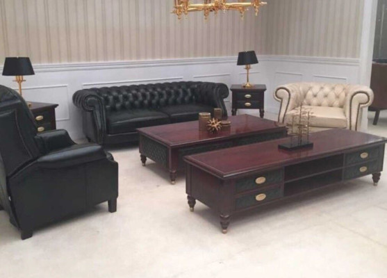 Chesterfield 3+2+1 Zits bankstel bank bankstel bank lederen bankstel Nieuw