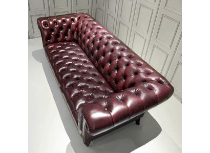 Chesterfield Bank Driezits Zitkussenbank Bruin Luxueuze Bank