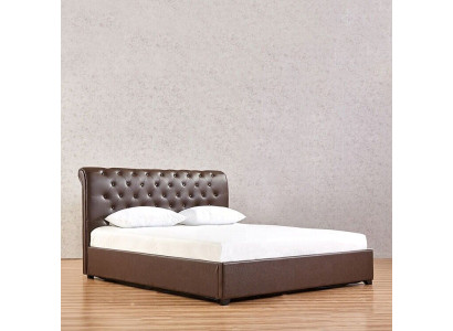 Moderne Bruine Chesterfield Tweepersoonsbed Designer Slaapkamerbed