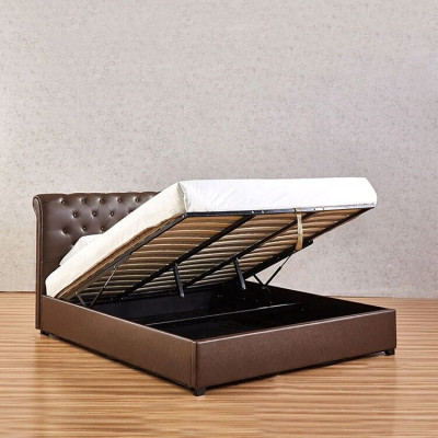 Moderne Bruine Chesterfield Tweepersoonsbed Designer Slaapkamerbed