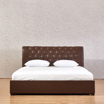 Moderne Bruine Chesterfield Tweepersoonsbed Designer Slaapkamerbed