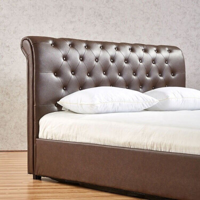 Moderne Bruine Chesterfield Tweepersoonsbed Designer Slaapkamerbed