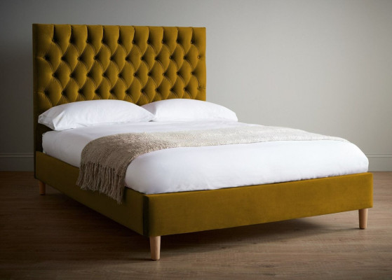 Chesterfield Design Gestoffeerde Engelse 140/160/180x200 Bedden Tweepersoonsbed Geel