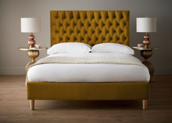 Chesterfield Design Gestoffeerde Engelse 140/160/180x200 Bedden Tweepersoonsbed Geel