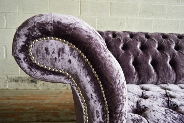 Stijlvolle lila Chesterfield driezits luxe woonkamerbank