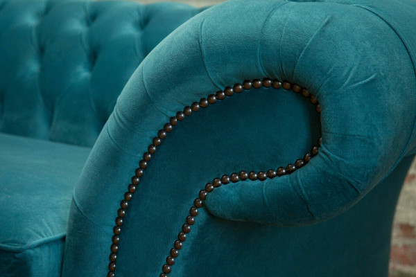 Turquoise Chesterfield bank ontwerper 3-zits luxe woonkamer bankstel