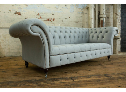 Witte designer Chesterfield driezitsbank Moderne 3-zits bank.