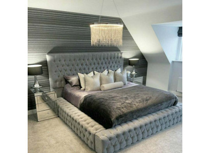 Chesterfield bed luxe slaapkamerhotel gestoffeerde bedden met knopen