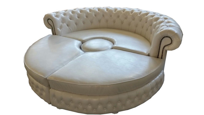 Chesterfield RONDE HOEKBANK Royal Semi-Ronde Designer Bank Leren Bank