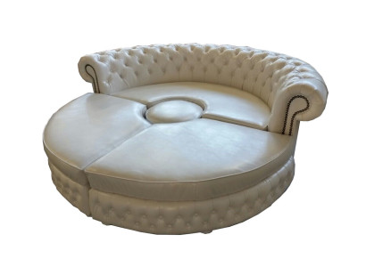 Chesterfield RONDE HOEKBANK Royal Semi-Ronde Designer Bank Leren Bank