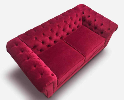 Chesterfield Luxe Bank Bank Bekleding Zit Leer Garnituur 2+1 Zits Banken Nieuw