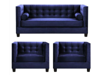 Slaapbank Fauteuil Creatieve meubels Textiel Stof Blauw Groep Woonkamer Modern Sofa