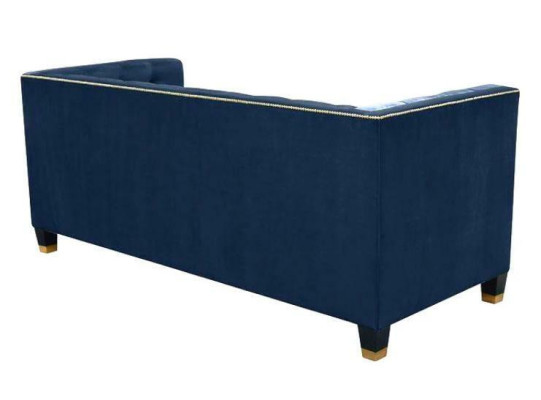 Chesterfield Blauw bankstel 3-delig set bank uitvoeringen zitkussen groep