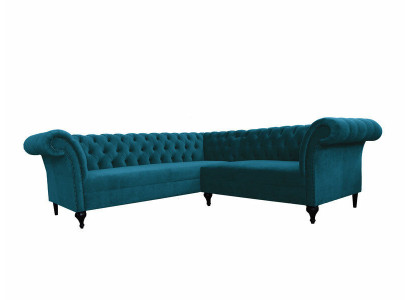 Chesterfield hoekbank designer bank fluwelen lederen sofa