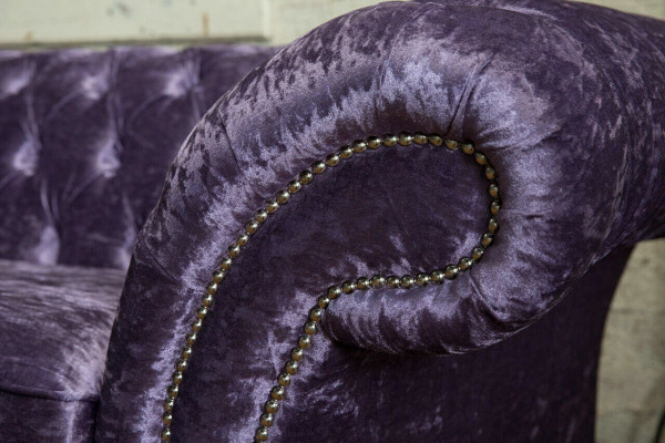 Lila Chesterfield Driezits Chesterfield Luxe 3-zits Bankstel