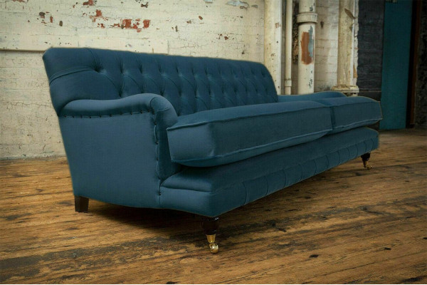 Blauwe moderne Chesterfield driezits luxe 3-zitsbank woonkamer sofa