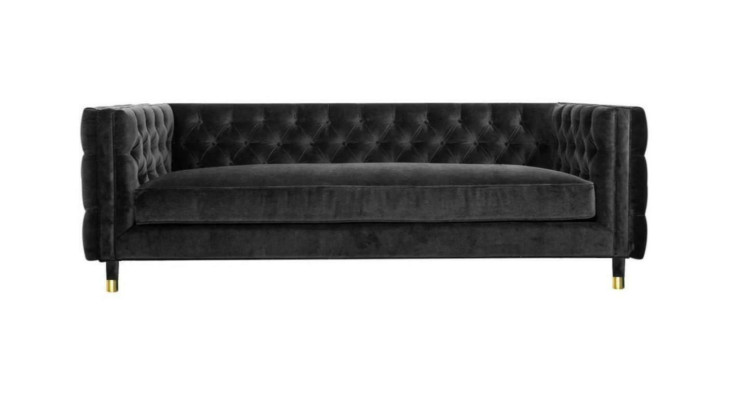 Zwarte Chesterfield Bankstel Groot Luxe Meubels 4-zits Textiel Stof Bankstellen