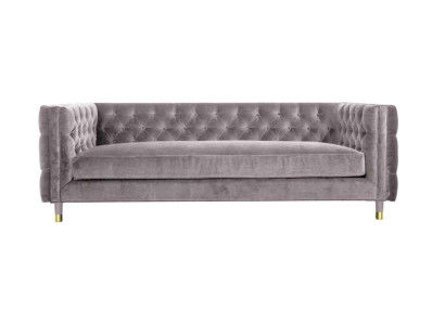 Chesterfield Bank Taupe Meubels 4-zits Nieuw xxl Groot Textiel Stof Bankstellen Bekleding